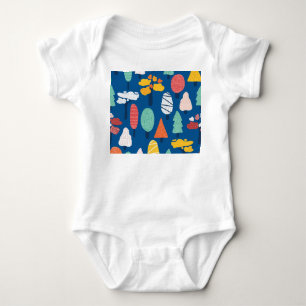 Body Para Bebé Árboles de Doodle: Fondo de Niños Vintage.