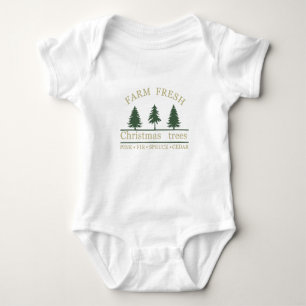 Body Para Bebé Árboles de Navidad de pino frescos de granja