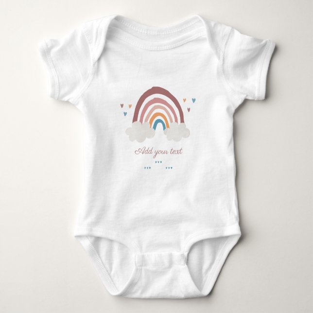 Body Para Bebé Arcoíris Acuarela Boho (Anverso)