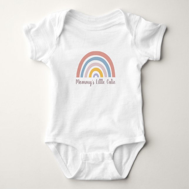 Body Para Bebé Arcoíris Acuarela Boho Chic Personalizado (Anverso)