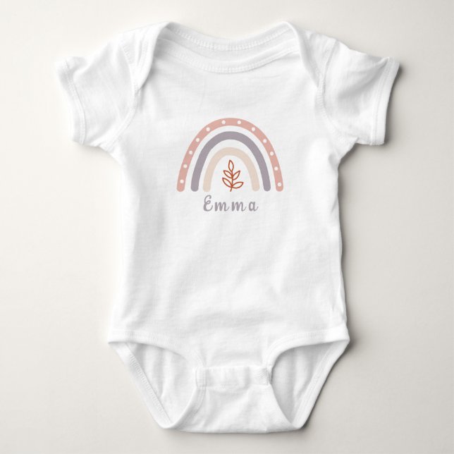 Body Para Bebé Arcoíris Boho Genial con Nombre Personalizado (Anverso)