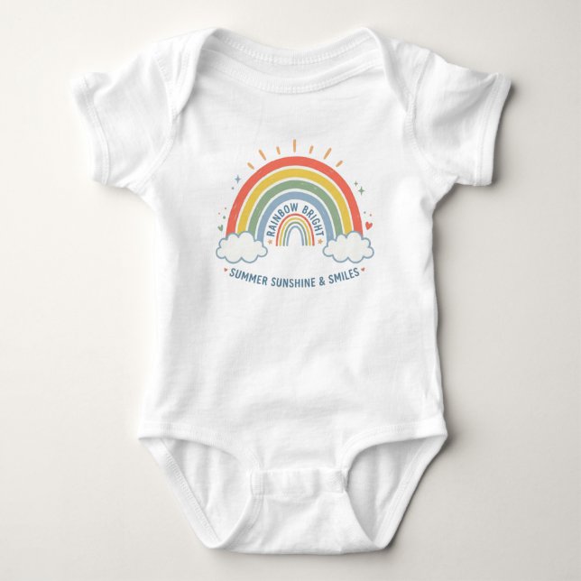 Body Para Bebé 🌈 Arcoíris Brillante Verano Sol & Sonrisas Bebé (Anverso)