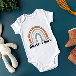 Body Para Bebé Arcoiris de Boho con nombres neutros