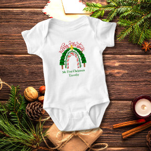 Body Para Bebé Arcoiris de Navidad Rojo Verde Mi 1er Navidad