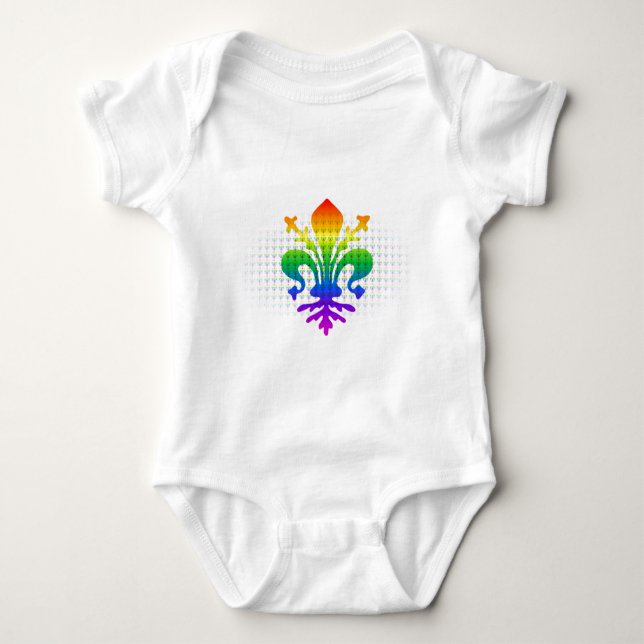 Body Para Bebé Arcoíris Fleur-de-lis (Anverso)