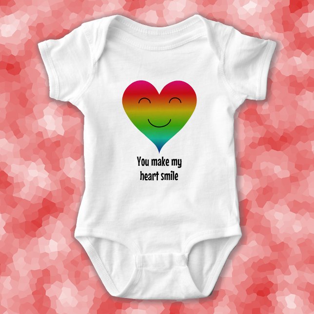 Body Para Bebé Arcoiris haces sonreír mi corazón (Subido por el creador)