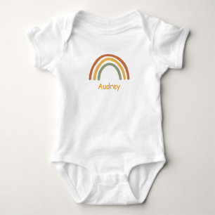 Body Para Bebé Arcoíris Neutral Nombre Personalizado