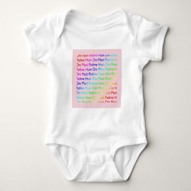 Body Para Bebé Arcoiris Om Mani Padme Hum (sobre rosa) (Anverso)
