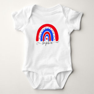 Body Para Bebé Arcoiris personalizado rojo blanco y azul el 4 de 