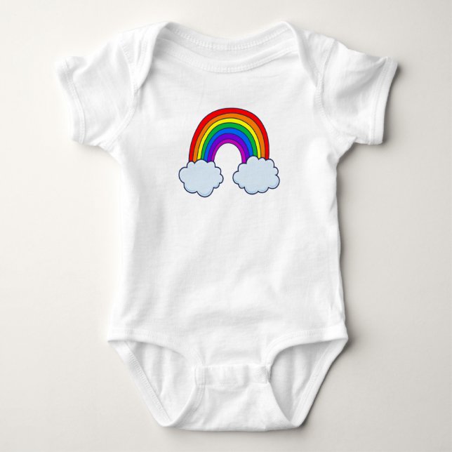 Body Para Bebé Arcoiris suave de personalizable (Anverso)