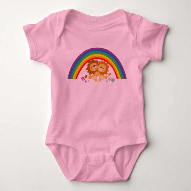 Body Para Bebé Arcoiris Tango-Cute Personalizados Leones Nebra ro (Anverso)