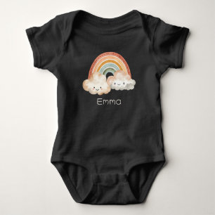 Body Para Bebé Arcoiris y nubes personalizados
