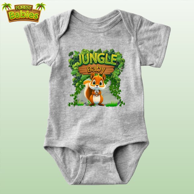 Body Para Bebé Ardilla divertida, Acorn Woodland Wildlife Animal  (Fun Squirrel & Acorn Jungle Shirt, Baby Woodland Wildlife Animal Cartoon Graphic Baby Bodysuit 🐿)