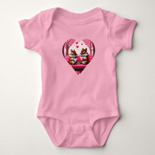 Body Para Bebé Ardillas dulces y corazones de caramelo