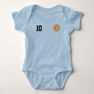 Body Para Bebé Argentina Fútbol Nombre y Número Personalizados