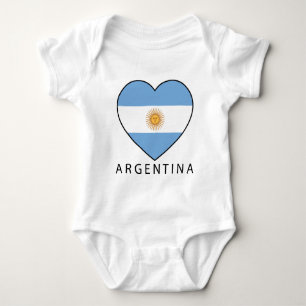 Body Para Bebé Argentina Heart Flag Soccer
