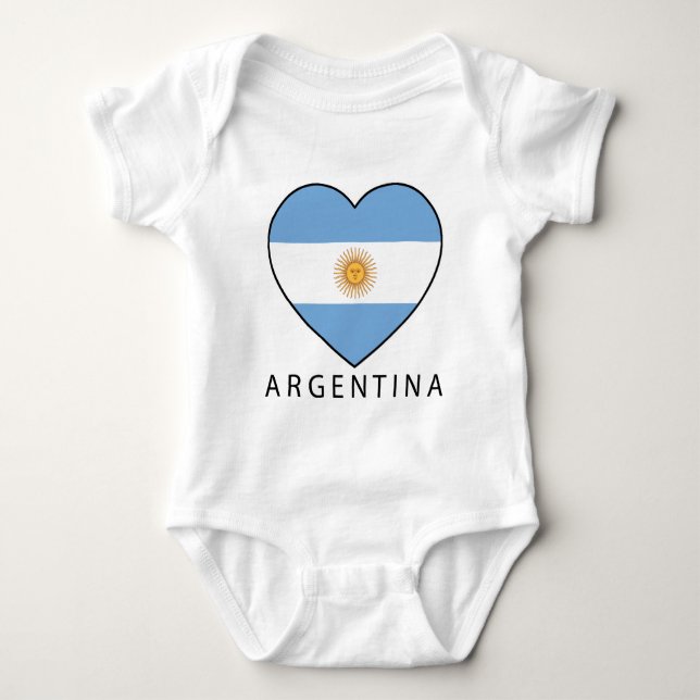 Body Para Bebé Argentina Heart Flag Soccer (Anverso)