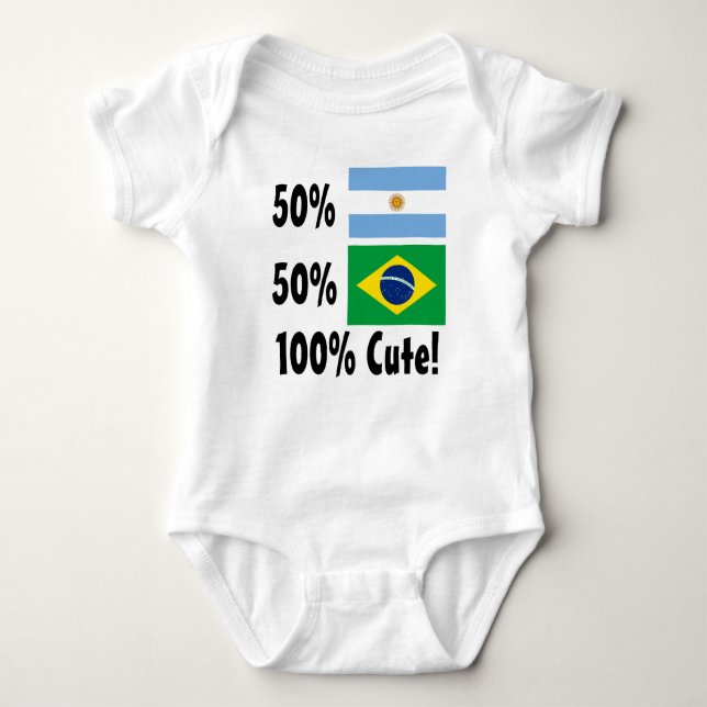 Body Para Bebé Argentino del brasilen@o el 50% del 50% el 100% (Anverso)