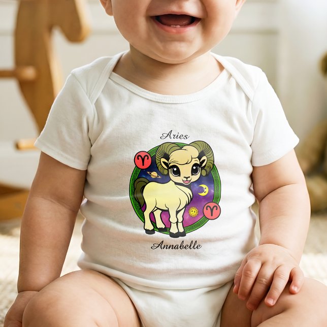 Body Para Bebé Aries Zodiac Rótulo Personalizado de Astrología Ho (Subido por el creador)