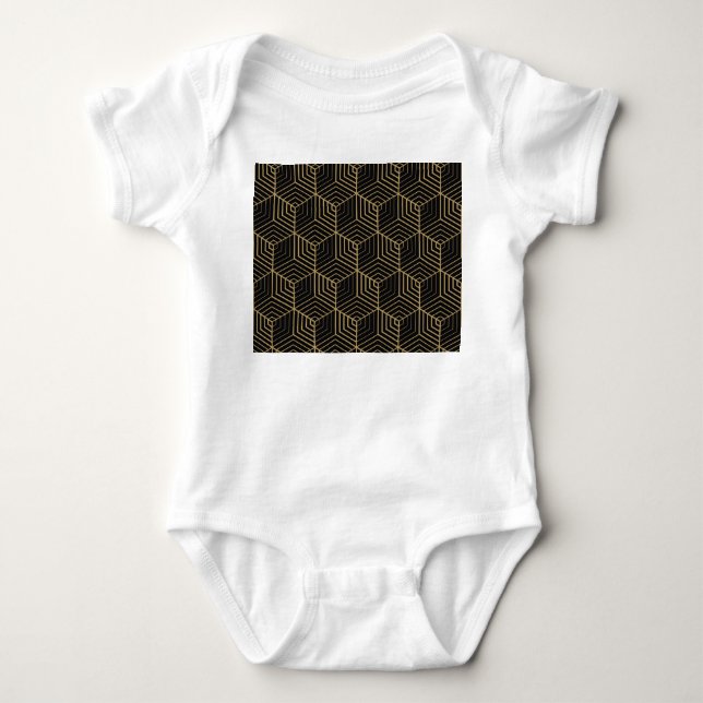 Body Para Bebé Armonía Hexagonal: Elegancia Art Deco (Anverso)