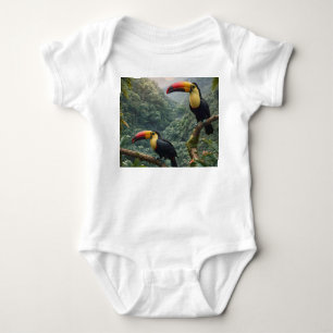 Body Para Bebé Armonía Tropical: Dos Tucanes en el Dosel Forestal