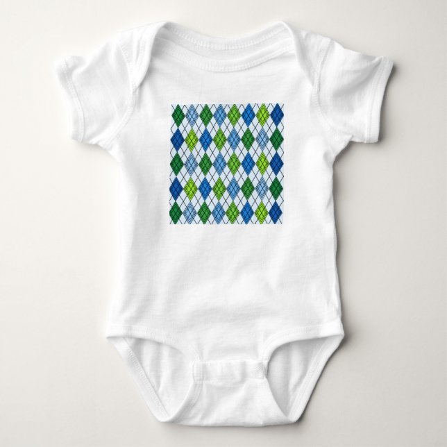 Body Para Bebé Art Deco Rain Argyle (Anverso)