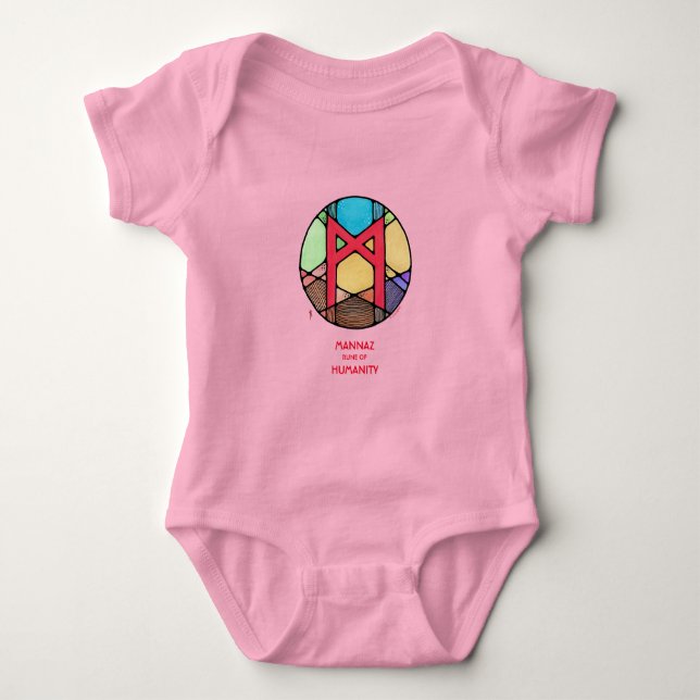 Body Para Bebé Art Nouveau Rune Mannaz - Humanidad (Anverso)