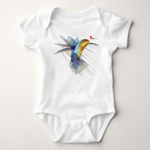 Body Para Bebé Arte abstracto de acuarela de colibrí para cuerpo 