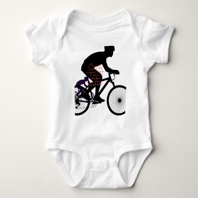 Body Para Bebé Arte de Bicicleta Minimalista  (Anverso)