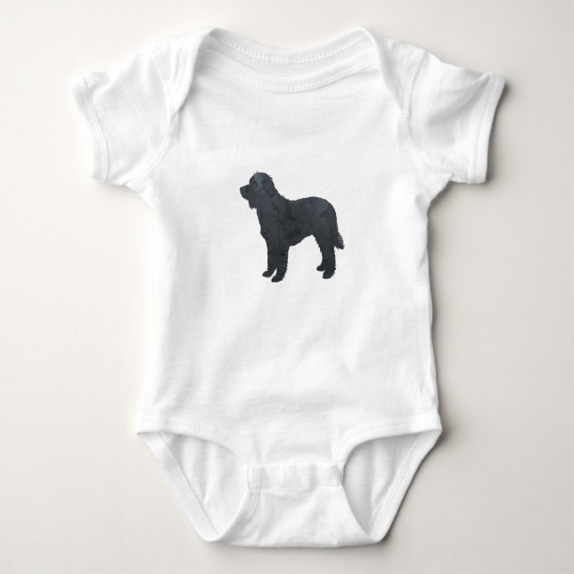 Body Para Bebé Arte de Goldendoodle negro/Labradoodle (Anverso)