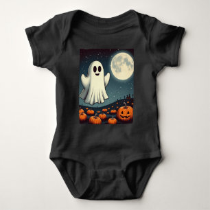 Body Para Bebé Arte de halloween con fantasmas y calabazas