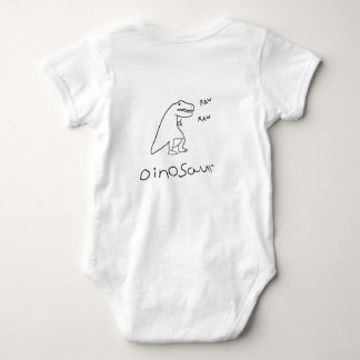 Body Para Bebé Arte de línea de dinosaurio minimalista lindo
