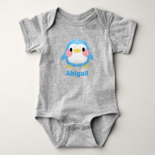 Body Para Bebé Arte de pingüino personalizado con estilo de patch