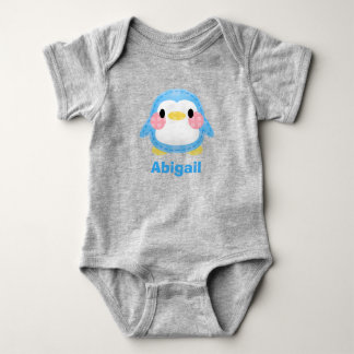 Body Para Bebé Arte de pingüino personalizado con estilo de patch