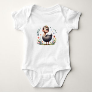 Body Para Bebé Arte de pollito de avestruz Kawaii