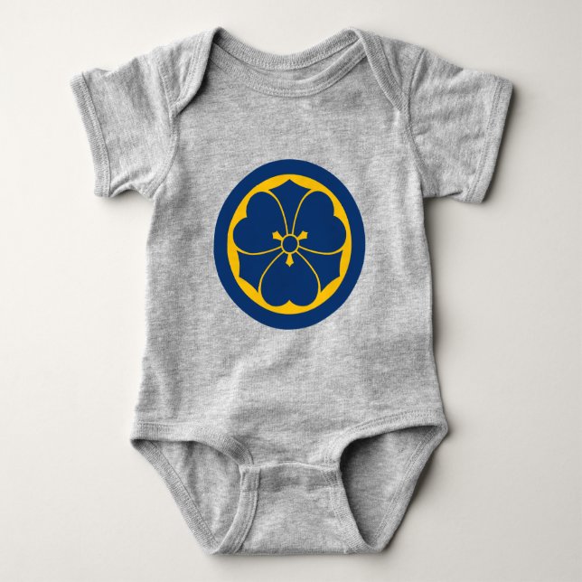 Body Para Bebé Arte de vectores Mon de Japón Oriental Blue Sakai (Anverso)