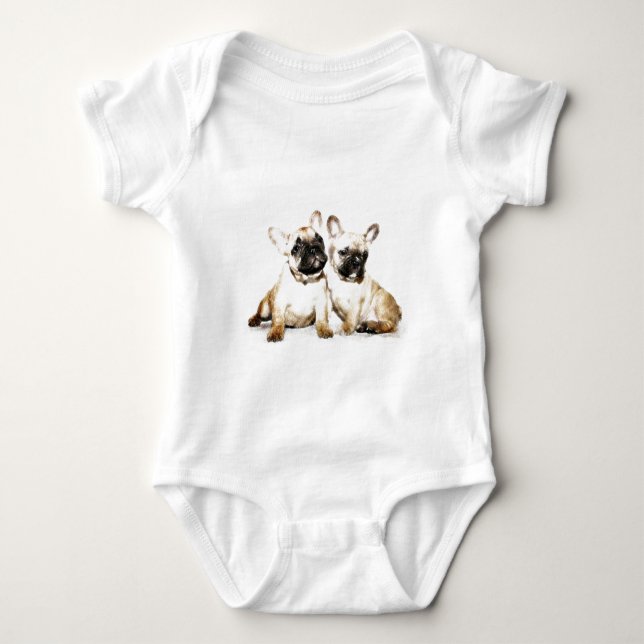 Body Para Bebé Arte del bulldog francés (Anverso)