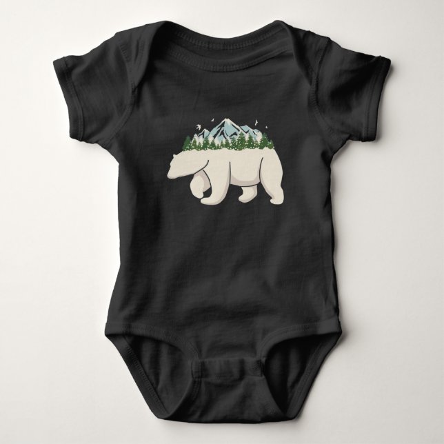 Body Para Bebé Arte del oso polar de la selva montañosa septentri (Anverso)