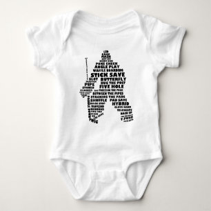 Body Para Bebé Arte del texto del portero del hockey