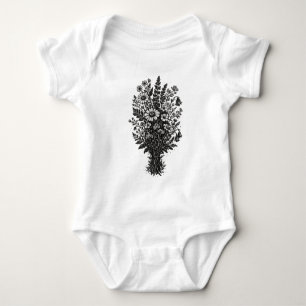 Body Para Bebé Arte floral botánico linóleo de flores silvestres