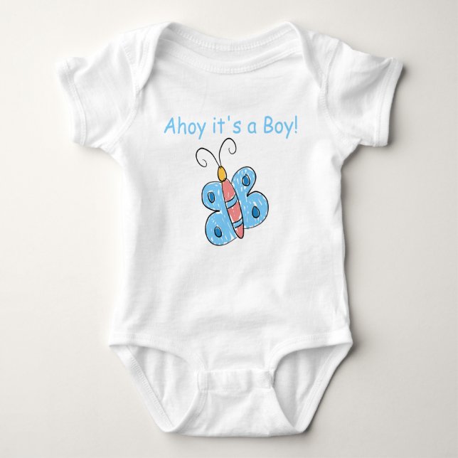 Body Para Bebé Arte infantil mariposa azul (Anverso)