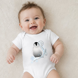 Body Para Bebé Arte Nouveau de Pingüino de Invierno Caprichoso Co