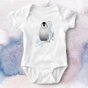 Body Para Bebé Arte Nouveau de Pingüino de Invierno Caprichoso Co