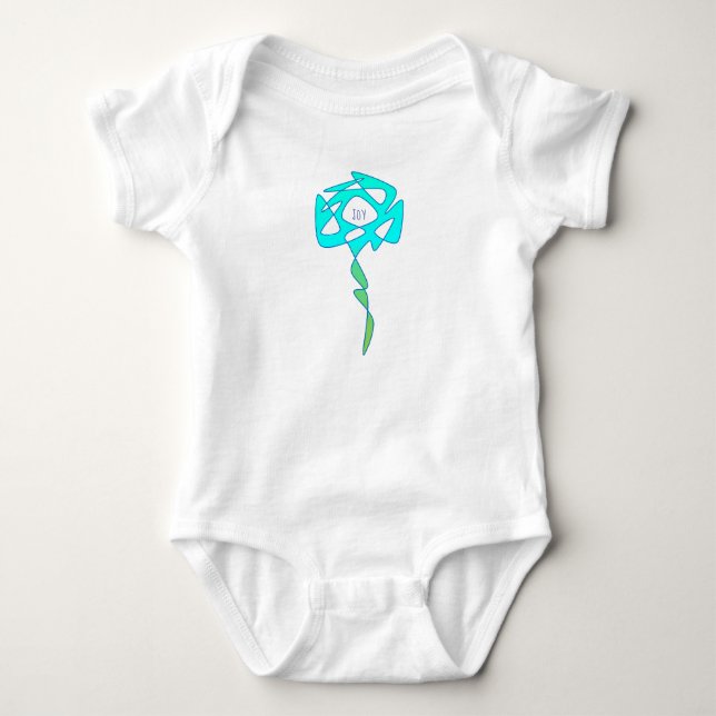 Body Para Bebé Arte Perpetuo Aqua Flor Alegre (Anverso)