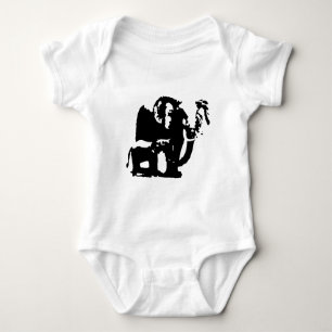 Body Para Bebé Arte Pop Bebé Elefantes Negros y Blancos Mamá