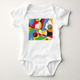 Body Para Bebé Arte pop, minimalismo vibrante.