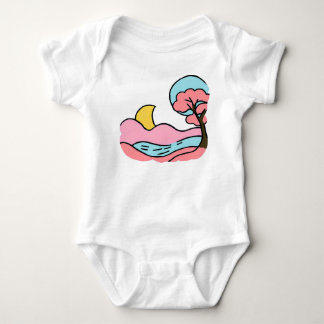 Body Para Bebé Arte Pop Retro Encantador Paisaje Lunar Soñador