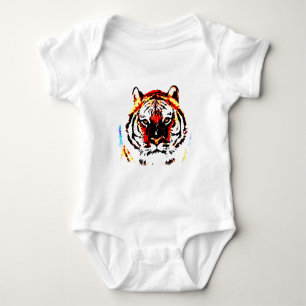 Body Para Bebé Arte Pop Tigre Salvaje
