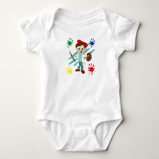 Body Para Bebé Artista Niño, Pintor (Anverso)