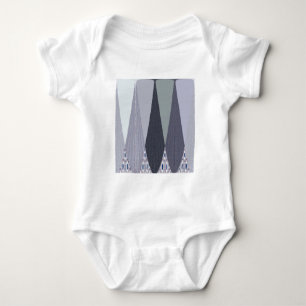 Body Para Bebé Ash Gray Chevron Dots Art Print
